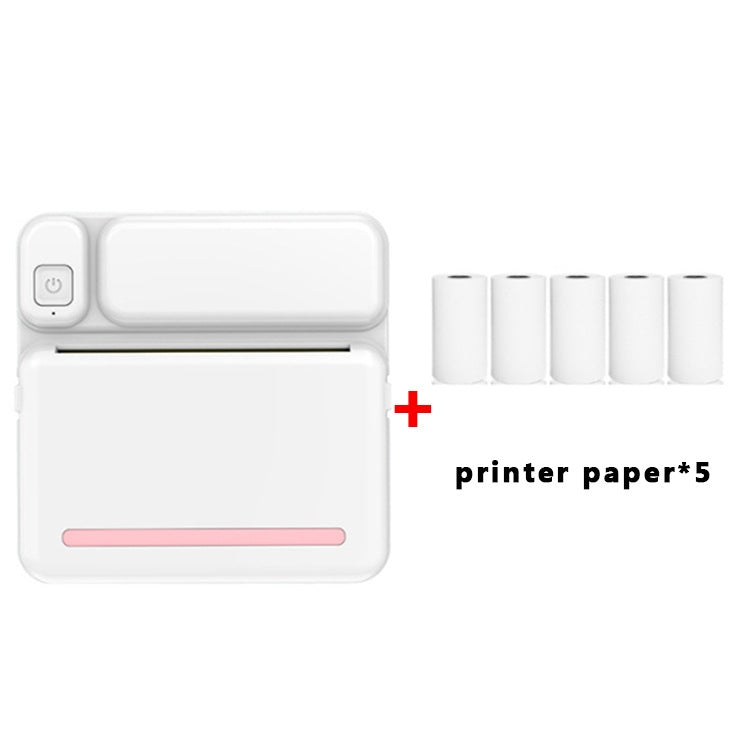 C19 200DPI Student Homework Printer Bluetooth Inkless Pocket Printer Pink Printer Paper x 5 - Printer by PMC Jewellery | Online Shopping South Africa | PMC Jewellery