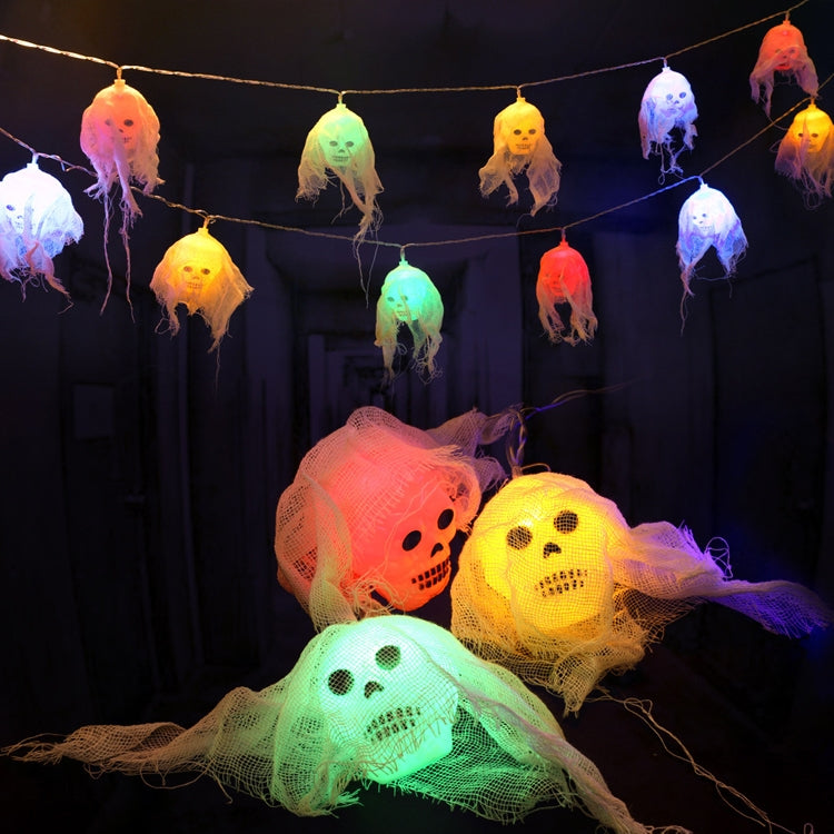 Halloween LED White Yarn Skull Ghost Festival Horror Atmosphere Decorative Lights, Style: 5m 20 Lights (White) - Decoration Lamps by PMC Jewellery | Online Shopping South Africa | PMC Jewellery