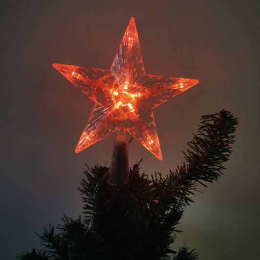 Christmas Tree Top Light LED Glowing Star Lights, Size: Small Battery Model(Red) - Decoration Lamps by PMC Jewellery | Online Shopping South Africa | PMC Jewellery