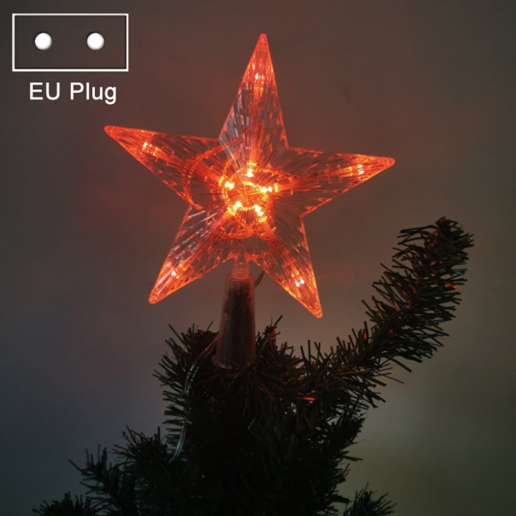 Christmas Tree Top Light LED Glowing Star Lights, Size: Small EU Plug(Red) - Decoration Lamps by PMC Jewellery | Online Shopping South Africa | PMC Jewellery