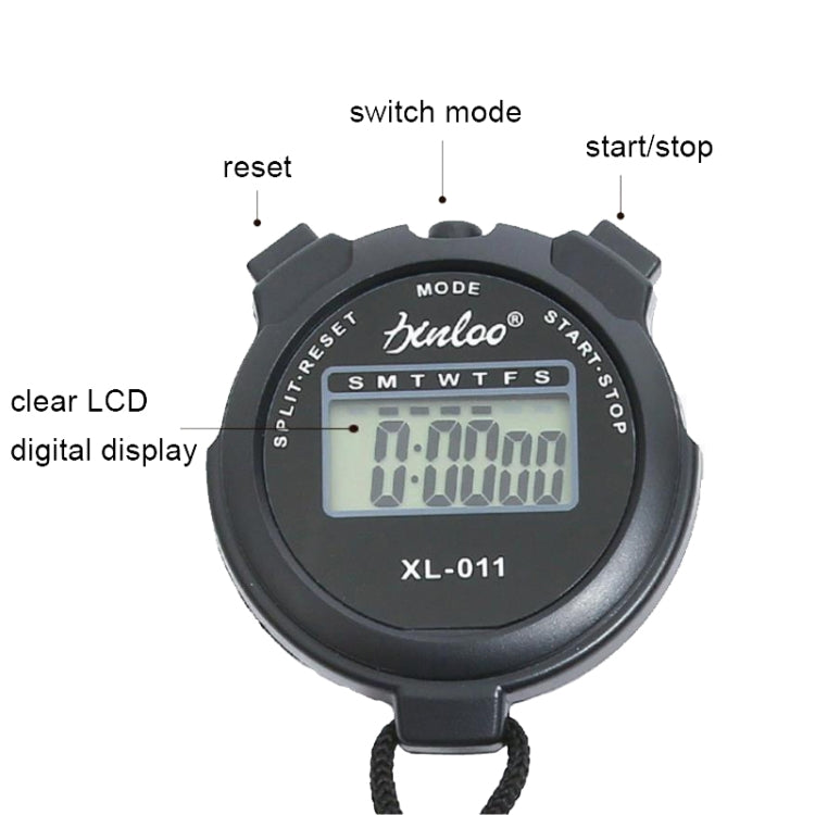 XINLOO XL-011 Display Single Memory Stopwatch Running Fitness Training Electronic Timer(Black) - Pedometer by null | Online Shopping South Africa | PMC Jewellery