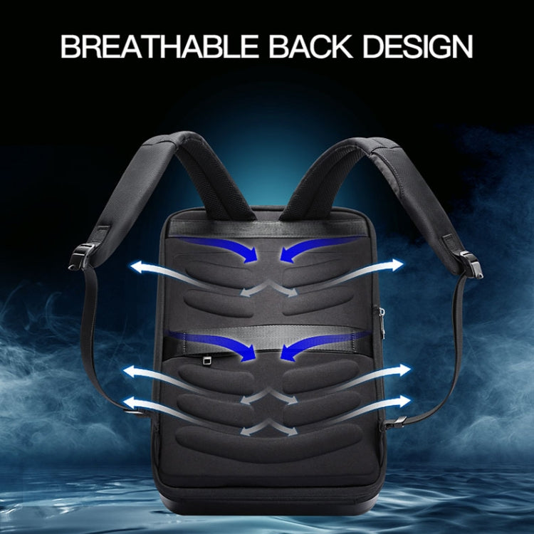 Bopai 61-93318A Hard Shell Waterproof Expandable Backpack with USB Charging Hole, Spec: Regular (Black) - Backpack by Bopai | Online Shopping South Africa | PMC Jewellery | Buy Now Pay Later Mobicred