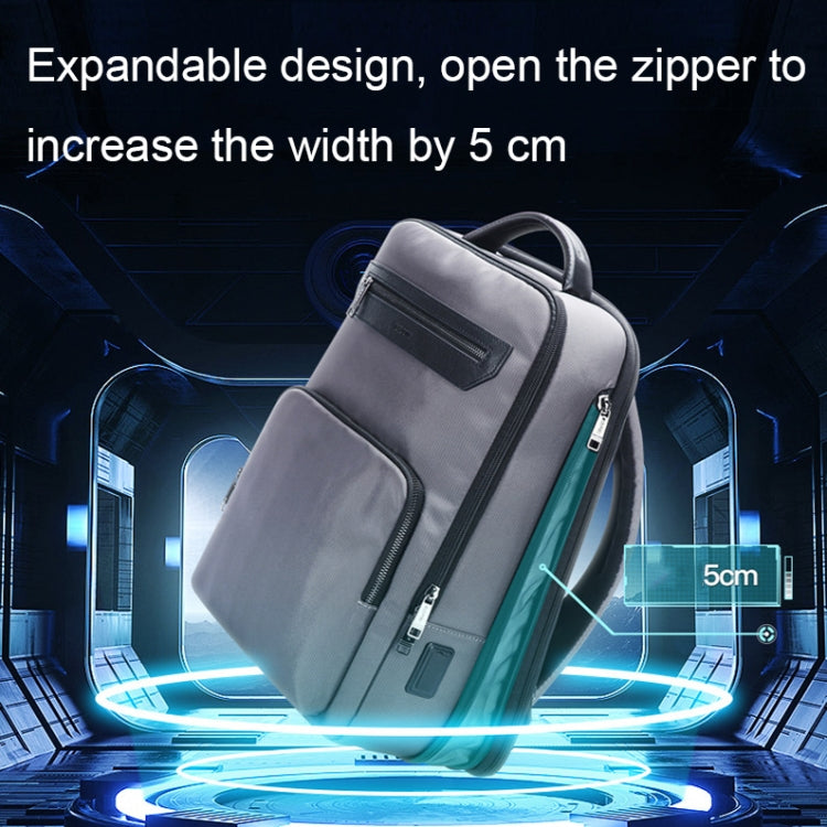 Bopai 61-121518 Multi-compartment Waterproof Expandable Backpack with USB Charging Hole(Dark Gray) - Backpack by Bopai | Online Shopping South Africa | PMC Jewellery | Buy Now Pay Later Mobicred