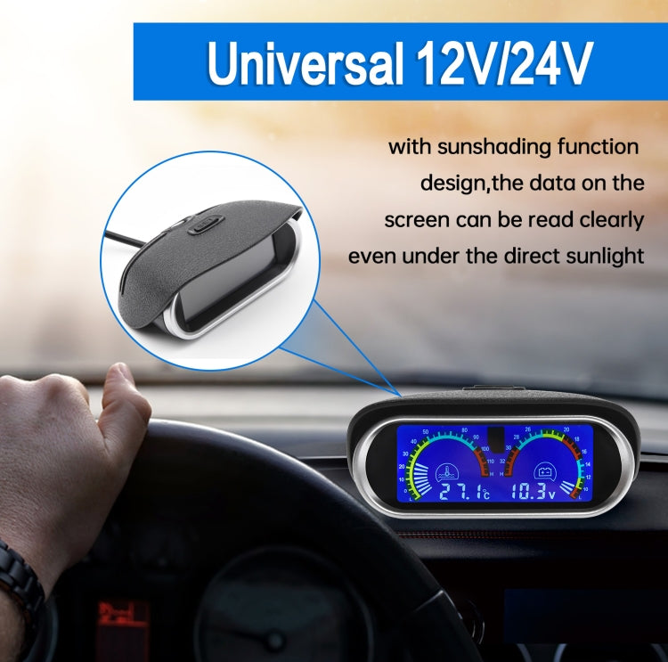 Agricultural Vehicle Car Modification Instrument, Style: Water Temperature (17mm) With Voltage - Clocks & Car Meters by PMC TechLife | Online Shopping South Africa | PMC TechLife | Buy Now Pay Later Mobicred