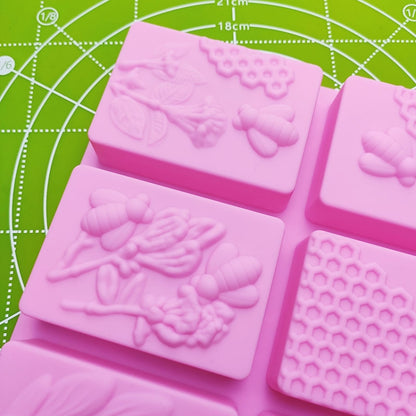 6 Grid  Square Honeycomb Ice Cube Cake Mould Square Handmade Soap Mould(Pink) - Food Molds by PMC Jewellery | Online Shopping South Africa | PMC Jewellery