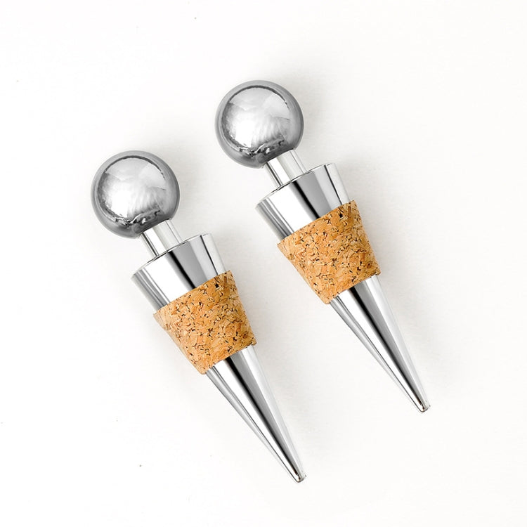 2 PCS Metal Cork Red Wine Stoppers Synthetic Wood Wine Corks - Bottle Stopper by PMC TechLife | Online Shopping South Africa | PMC TechLife