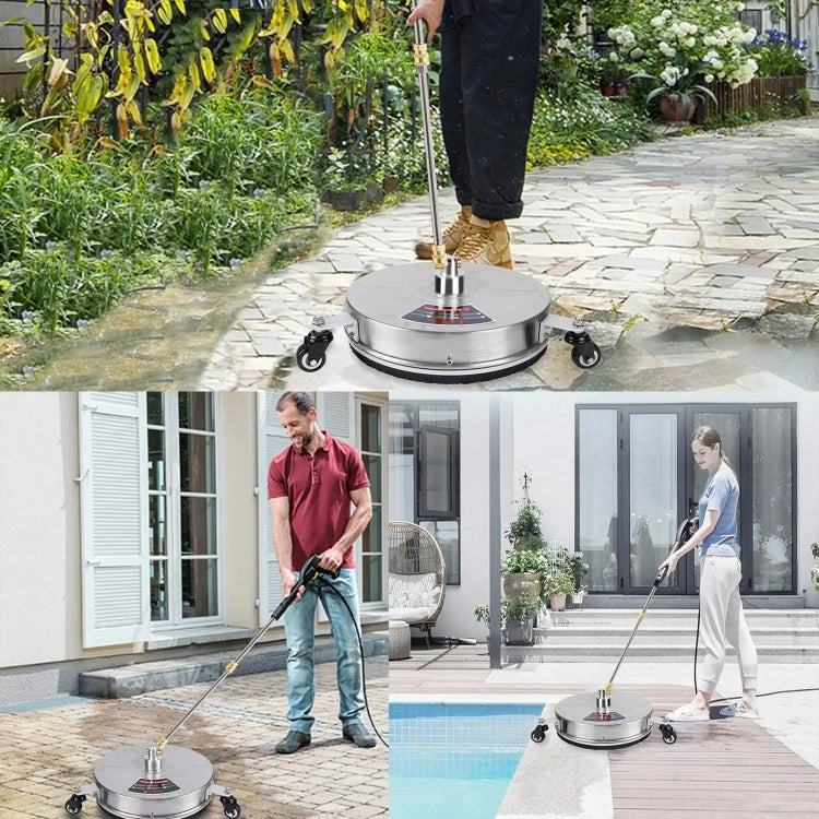 Round Floor Scrubber High Pressure Cleaner, Size: 15 inch Plastic+2 Shots - Car Washer & Accessories by PMC TechLife | Online Shopping South Africa | PMC TechLife