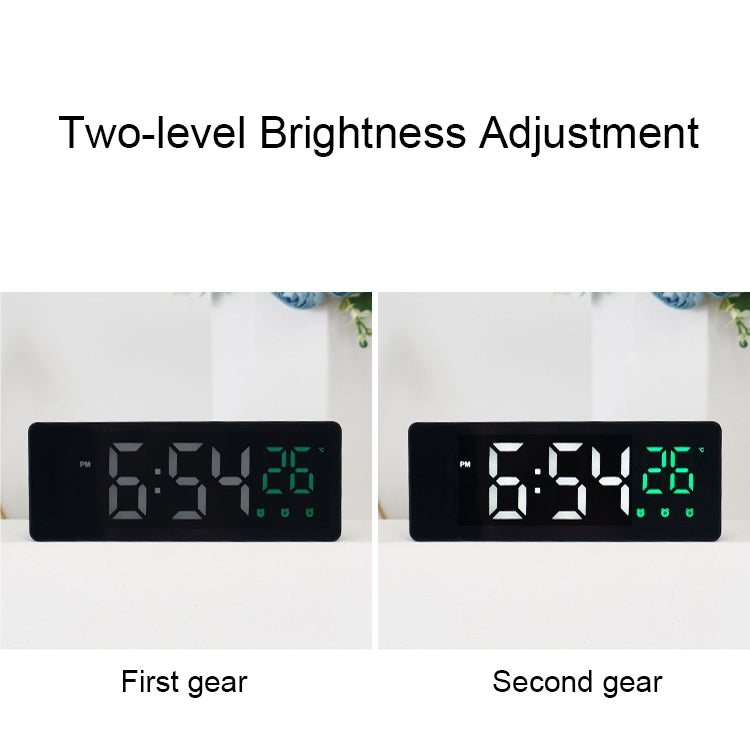 0715 Voice-activated LED Mute Date Temperature Display Electronic Clock(Black Shell Blue Light) - Alarm Clocks by PMc TechLife | Online Shopping South Africa | PMc TechLife | Buy Now Pay Later Mobicred