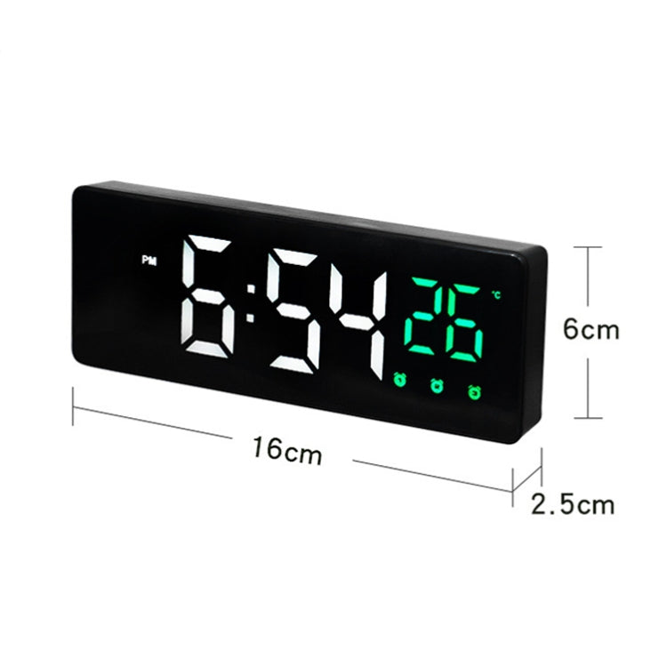 0715 Voice-activated LED Mute Date Temperature Display Electronic Clock(White Shell Blue Light) - Alarm Clocks by PMc TechLife | Online Shopping South Africa | PMc TechLife | Buy Now Pay Later Mobicred