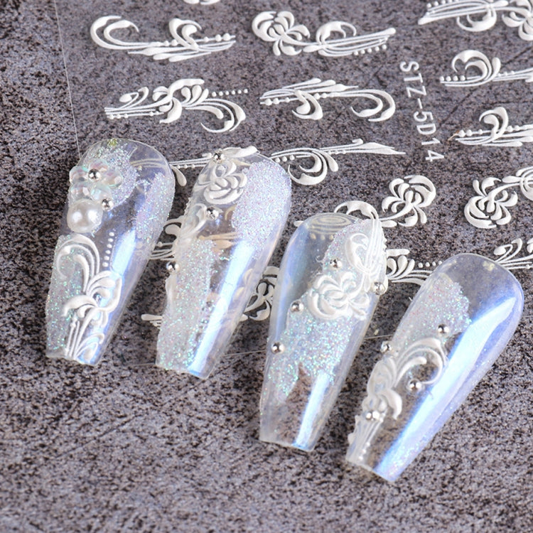 5D Three-dimensional Carved Nail Art Stickers Rose Pattern Embossed Nail Stickers(Stz-5D10) - Nail Stickers by PMC Jewellery | Online Shopping South Africa | PMC Jewellery | Buy Now Pay Later Mobicred