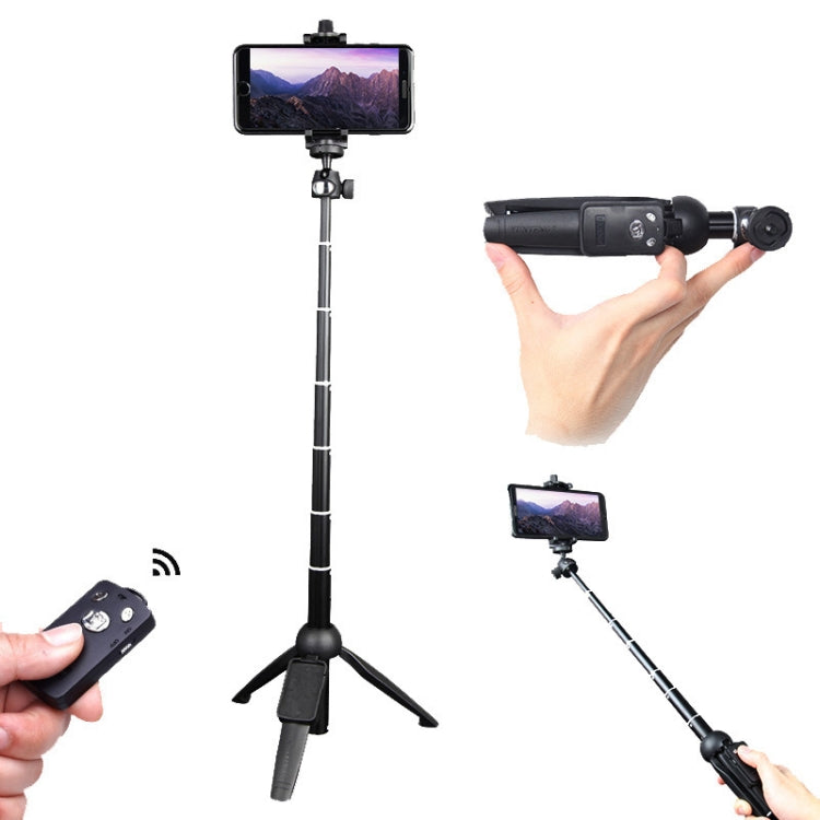 YUNTENG 9928N Mobile Phone Selfie Rod Tripod With Bluetooth Remote Control(23-120cm Black) - Selfie Sticks by YUNTENG | Online Shopping South Africa | PMC Jewellery | Buy Now Pay Later Mobicred