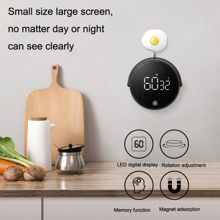 F1 Large Screen LED Electronic Rotating Kitchen Timer(Black) - Digital Countdown by PMC Jewellery | Online Shopping South Africa | PMC Jewellery