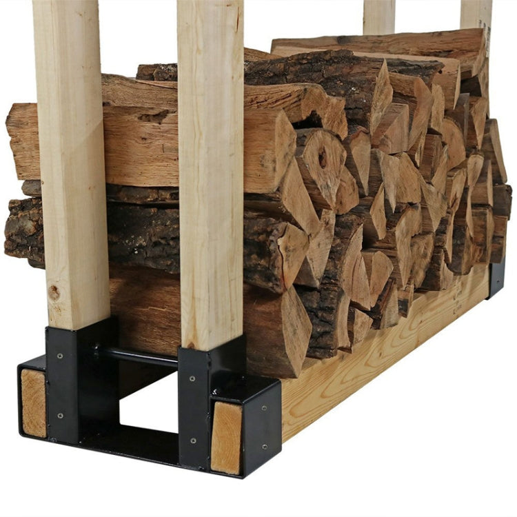 Heavy Duty Firewood Racks Indoor And Outdoor Wood Storage Racks(Black) - Shelf & Hooks by PMC Jewellery | Online Shopping South Africa | PMC Jewellery