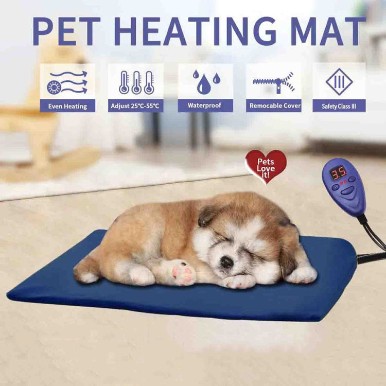 40x30cm Blue 12V Low Voltage Multifunctional Warm Pet Heating Pad Pet Electric Blanket(EU Plug) - Pads by PMC TechLife | Online Shopping South Africa | PMC TechLife | Buy Now Pay Later Mobicred