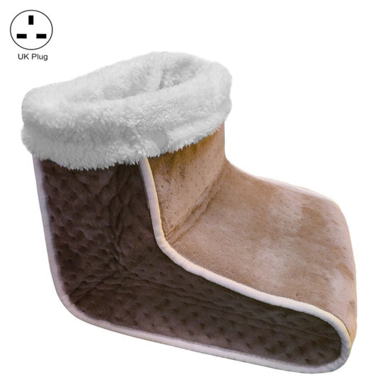 Plug-in High-top Electric Foot Warmer Heated Foot Warmer Boots UK Plug 240V(Brown) - Electric Heaters by PMC Jewellery | Online Shopping South Africa | PMC Jewellery | Buy Now Pay Later Mobicred