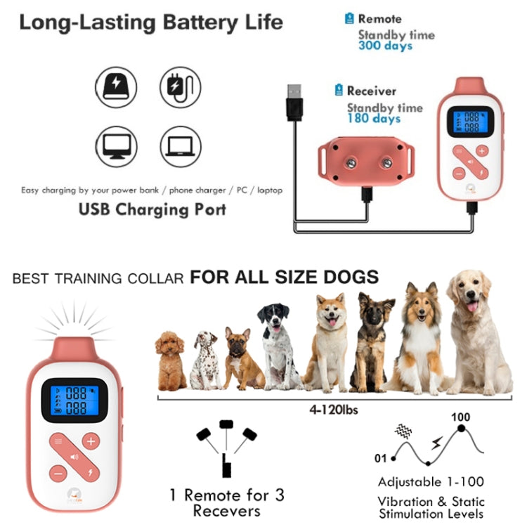 PaiPaitek PD523 1000m Remote Control Rechargeable Waterproof Dog Trainer - free shipping - PMC TechLife - Order now!
