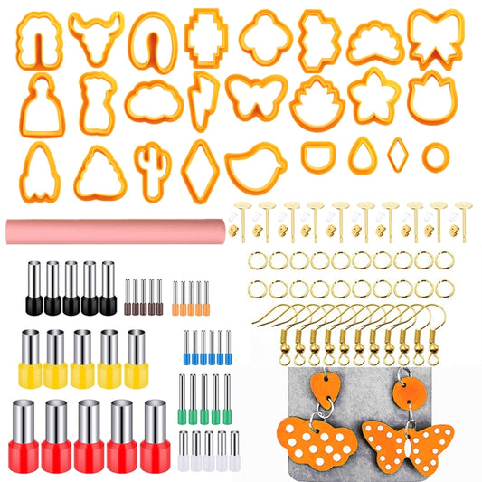 106-1 116 In 1 Clay Cutter Set DIY Clay Earring Mould Clay Earrings Making Tools(Orange) - Arts & Crafts by PMC Jewellery | Online Shopping South Africa | PMC Jewellery