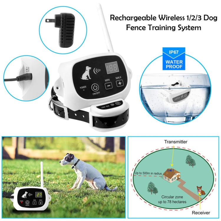 KD-661 500m Wireless Electric Dog Pet Fence Shock Collar,Spec: For One Dog(EU Plug) - Training Aids by PMC Jewellery | Online Shopping South Africa | PMC Jewellery