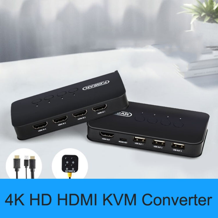 FJGEAR FJ-HK401 4 In 1 Out HDMI To KVM HD Video Switcher - Splitter by FJGEAR | Online Shopping South Africa | PMC Jewellery | Buy Now Pay Later Mobicred