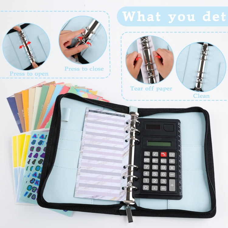 A6 Handheld Zipper Bag Type Large Capacity Cash Budget Book Handbook(Yellow) - Notebooks by PMc TechLife | Online Shopping South Africa | PMc TechLife | Buy Now Pay Later Mobicred