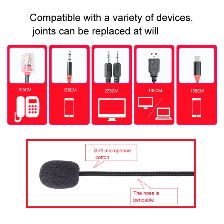 VT200 Single Ear Telephone Headset Operator Headset With Mic,Spec: 3.5mm Single Plug To USB - Microphones & Headsets by PMC TechLife | Online Shopping South Africa | PMC TechLife | Buy Now Pay Later Mobicred