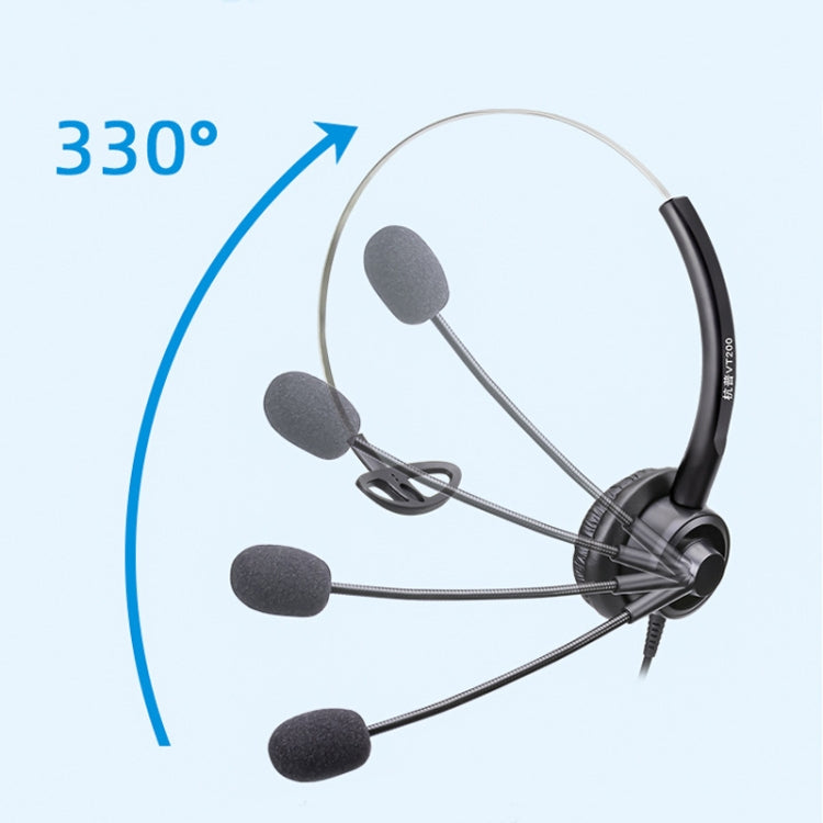VT200 Single Ear Telephone Headset Operator Headset With Mic,Spec: 3.5mm Single Plug To USB - Microphones & Headsets by PMC TechLife | Online Shopping South Africa | PMC TechLife | Buy Now Pay Later Mobicred