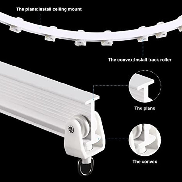 Model Steel Track Set Flexible Silent Slide Track Track with Hooks, Size: 4m - Curtain Decorative Accessories by PMC TechLife | Online Shopping South Africa | PMC TechLife | Buy Now Pay Later Mobicred