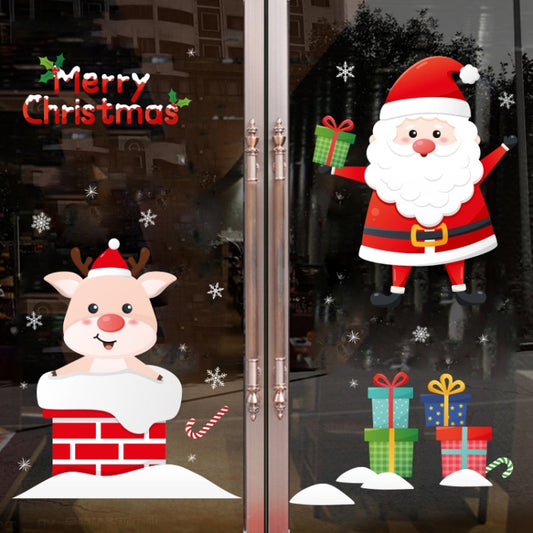 Santa Claus Hanging Stickers Shop Window Glass Door Living Room Wall Stickers(6305) - Christmas Stickers by PMC Jewellery | Online Shopping South Africa | PMC Jewellery | Buy Now Pay Later Mobicred