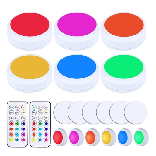 6 Lights 2 Remote Control 13-colour Night Light RGB Infrared Dimmable Cabinet Light - Novelty Lighting by PMC Jewellery | Online Shopping South Africa | PMC Jewellery | Buy Now Pay Later Mobicred