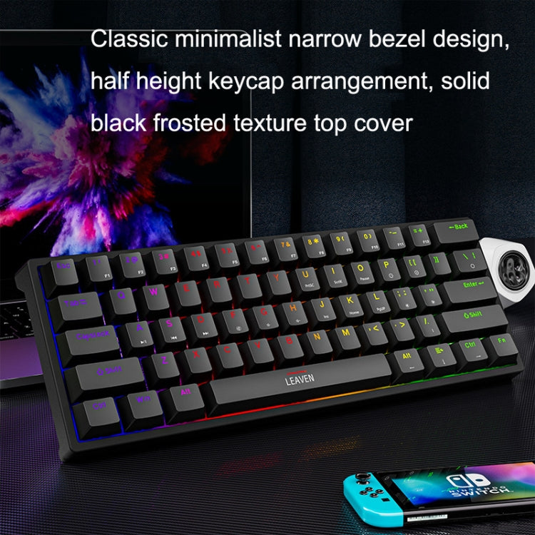 LEAVEN K620 61 Keys Hot Plug-in Glowing Game Wired Mechanical Keyboard, Cable Length: 1.8m, Color: Blue Green Shaft - Wired Keyboard by LEAVEN | Online Shopping South Africa | PMC Jewellery | Buy Now Pay Later Mobicred