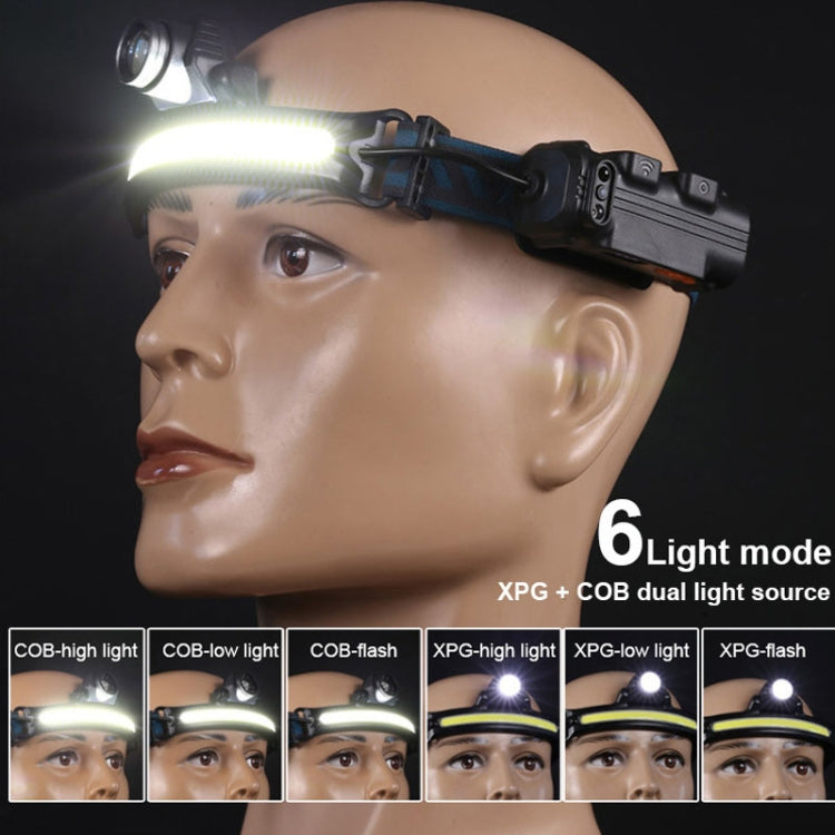 W678-2 Zoom XPG + COB Sensor Headlight Flashlight 6 Lighting Modes Rechargeable Head Lamp - Headlamp by PMC TechLife | Online Shopping South Africa | PMC TechLife