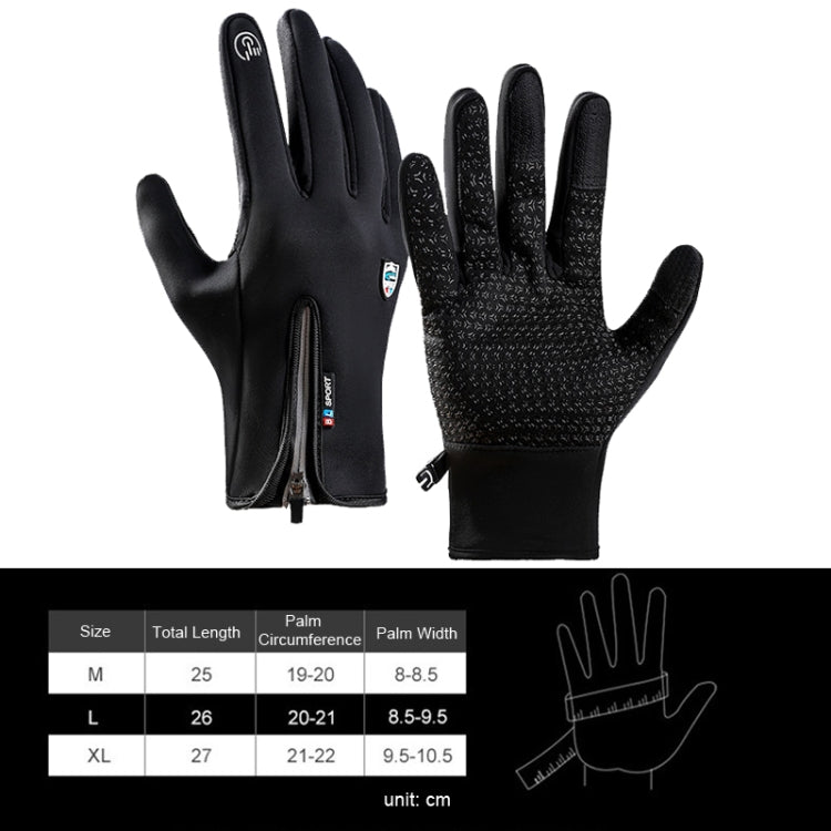 A045 Cycling Gloves Touch Screen Windproof Waterproof Sport Keep Warm Gloves, Size: L(Black) - Cycling Gloves by PMC Jewellery | Online Shopping South Africa | PMC Jewellery