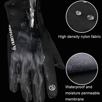 HUNTRANGE A022 Outdoor Waterproof Touch Screen Riding Keep Warm Gloves, Size: XXL(Black) - Cycling Gloves by HUNTRANGE | Online Shopping South Africa | PMC Jewellery