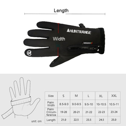 HUNTRANGE A022 Outdoor Waterproof Touch Screen Riding Keep Warm Gloves, Size: XXL(Black) - Cycling Gloves by HUNTRANGE | Online Shopping South Africa | PMC Jewellery