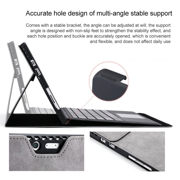 For Microsoft Surface Pro 9 Tablet Protective Case Holder(Microfiber Lambskin Texture Black Case + Power Supply Bag) - Others by PMC Jewellery | Online Shopping South Africa | PMC Jewellery | Buy Now Pay Later Mobicred