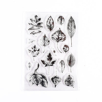 5 PCS Vintage Botanical Arrangement Handbook Clear Silicone Stamp(Falling leaves) - Handbook Decorative Stickers by PMC Jewellery | Online Shopping South Africa | PMC Jewellery