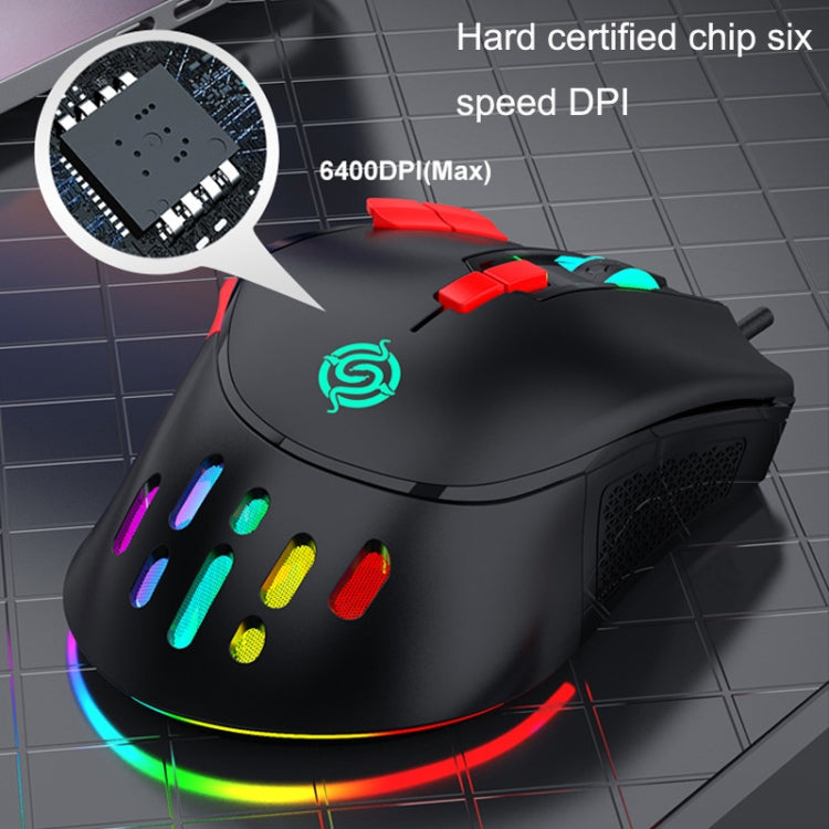 K-Snake Q15 9 Keys RGB Light Effect Wired Mechanical Mouse, Cable Length: 1.5m(Black) - Wired Mice by K-Snake | Online Shopping South Africa | PMC Jewellery | Buy Now Pay Later Mobicred