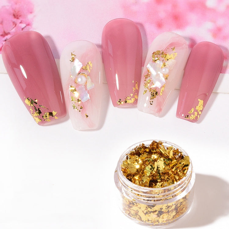 10 PCS K Gold Tin Foil Nail Decoration Nail Polish Adhesive Sticker(05 Champagne Gold) - Nail Stickers by PMC Jewellery | Online Shopping South Africa | PMC Jewellery | Buy Now Pay Later Mobicred