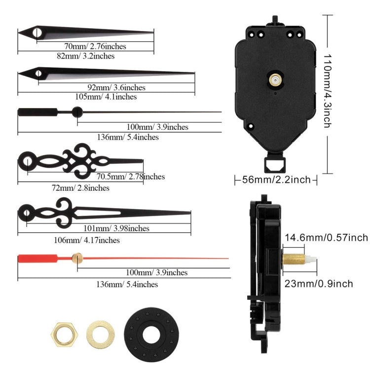 Shaft Length 23mm Quartz Pendulum Clock Movement DIY Movement Kits - DIY Clocks by PMC Jewellery | Online Shopping South Africa | PMC Jewellery