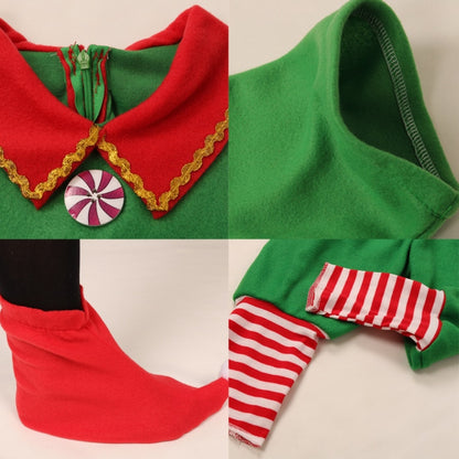 Christmas Green Elf Cosplay Costume Chris Santa Claus Costume Set, Size: 130cm(Female) - Wearable Decoration by PMC Jewellery | Online Shopping South Africa | PMC Jewellery