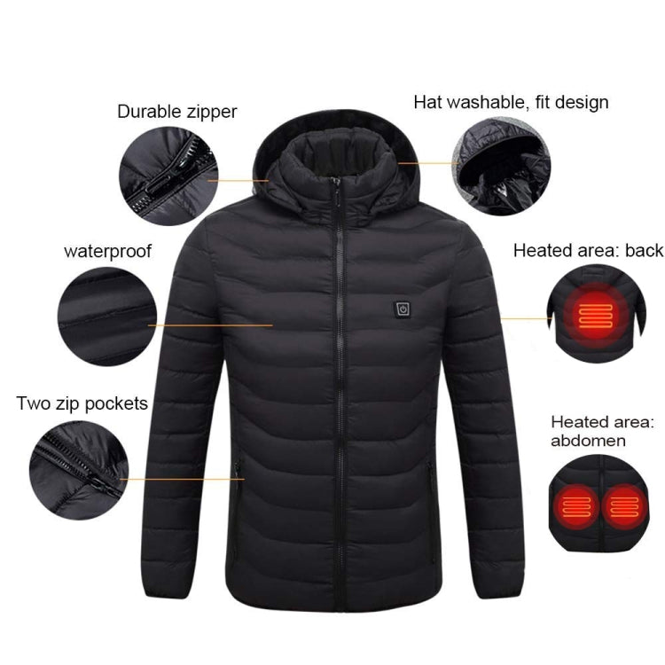 9 Zone Red USB Winter Electric Heated Jacket Warm Thermal Jacket, Size: M - Down Jackets by PMC Jewellery | Online Shopping South Africa | PMC Jewellery