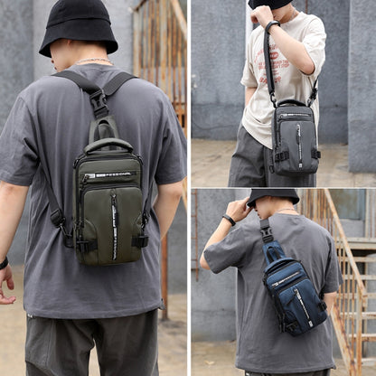 HAOSHUAI 1100-13 Men Multifunctional Chest Bag Casual Shoulder Messenger Bag(Gray) - Crossbody Bags by HAOSHUAI | Online Shopping South Africa | PMC Jewellery