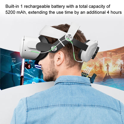 For Meta Quest 2 Power Bank Head Strap With 5200mAh Rechargeable Battery(White) - VR Accessories by PMC Jewellery | Online Shopping South Africa | PMC Jewellery