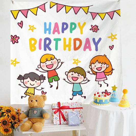 Birthday Layout Hanging Cloth Children Photo Wall Cloth, Size: 180x200cm Velvet(twenty one) - Cartoon by PMC Jewellery | Online Shopping South Africa | PMC Jewellery | Buy Now Pay Later Mobicred