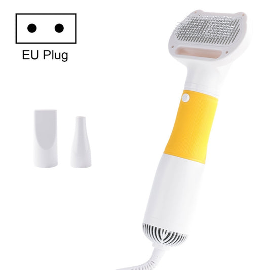 3 in 1 600W Pet Electric High Wind Hair Removal Blowing Combs, Specification: EU Plug 220V(Yellow) - Brushes & Combs by PMC Jewellery | Online Shopping South Africa | PMC Jewellery | Buy Now Pay Later Mobicred