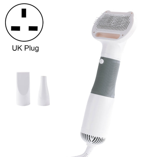 3 in 1 600W Pet Electric High Wind Hair Removal Blowing Combs, Specification: UK Plug 220-240V(Gray) - Brushes & Combs by PMC Jewellery | Online Shopping South Africa | PMC Jewellery | Buy Now Pay Later Mobicred