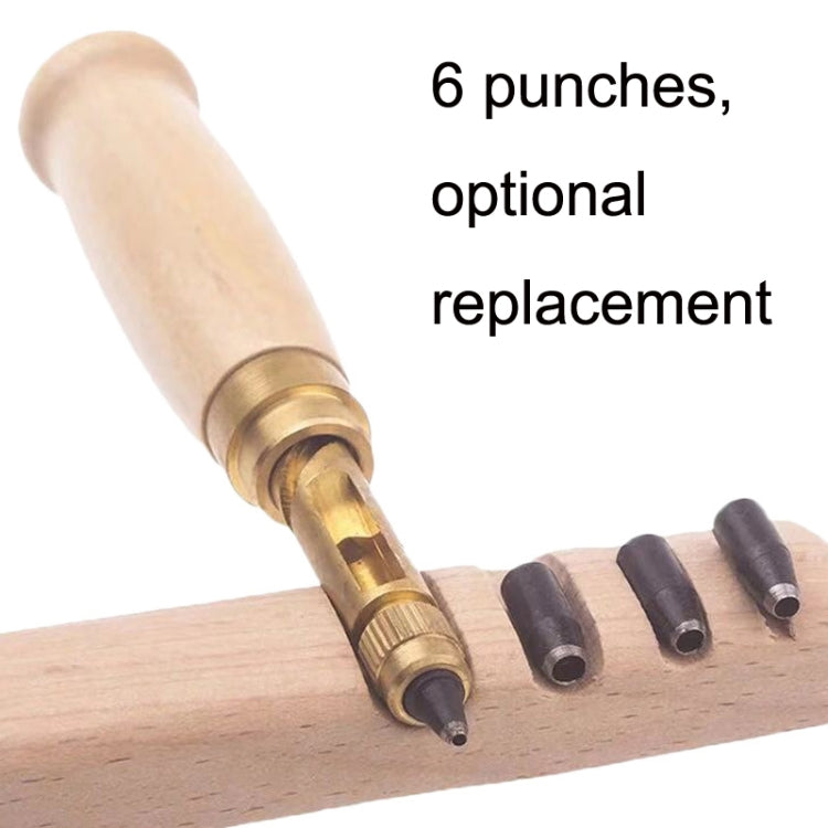 6 In 1 Automatic Belt Punch Punching Multi-scalp Anechoic Belt Punch(Wood Color) - DIY Apparel Sewing by PMC Jewellery | Online Shopping South Africa | PMC Jewellery | Buy Now Pay Later Mobicred