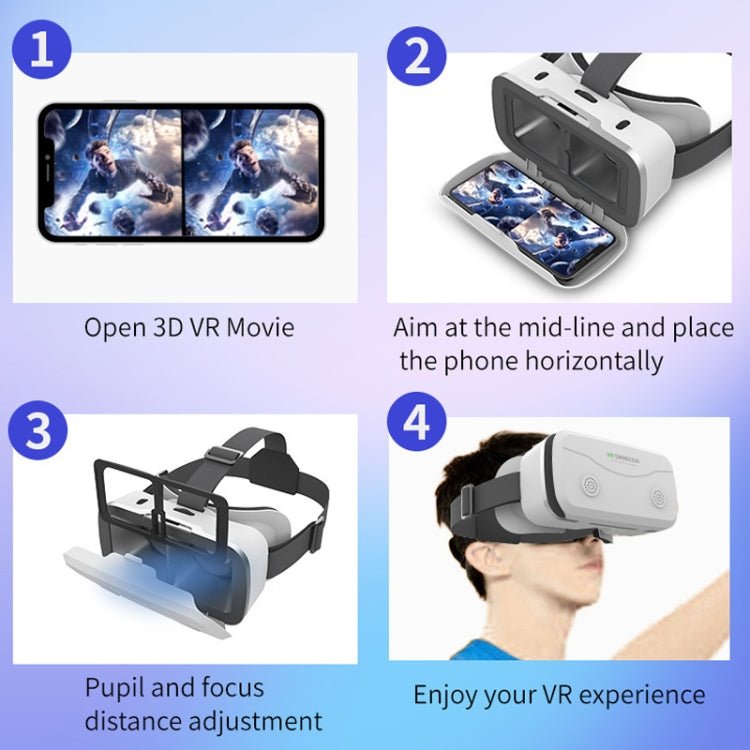 VRSHINECON G15 Helmet Virtual Reality VR Glasses All In One Game Phone 3D Glasses(White) - VR Headset by PMC Jewellery | Online Shopping South Africa | PMC Jewellery | Buy Now Pay Later Mobicred