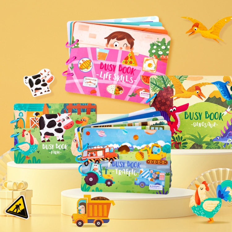 Children Early Teaching Cartoon Intelligence Development Toys Repeatedly Paste Book(Farm) - Early Education Toys by PMC Jewellery | Online Shopping South Africa | PMC Jewellery