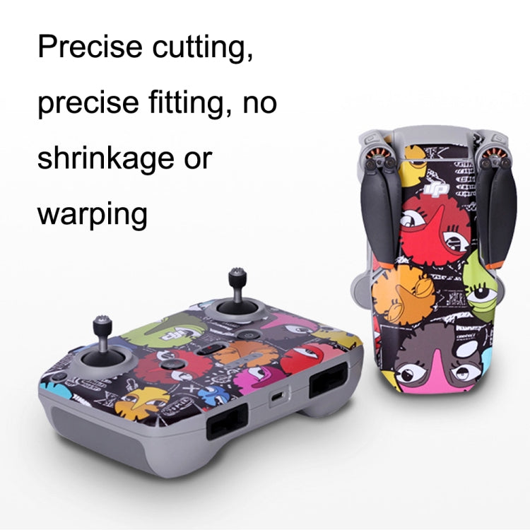 Sunnylife MM2-TZ452 For DJI Mini 2 Waterproof PVC Drone Body + Arm + Remote Control Decorative Protective Stickers Set(Big Eyes Monster) - Stickers by Sunnylife | Online Shopping South Africa | PMC Jewellery | Buy Now Pay Later Mobicred